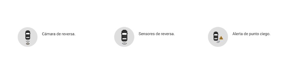Íconos de sensores de reversa, cámara de reversa y sistema de estacionamiento automático para Tracker, SUV